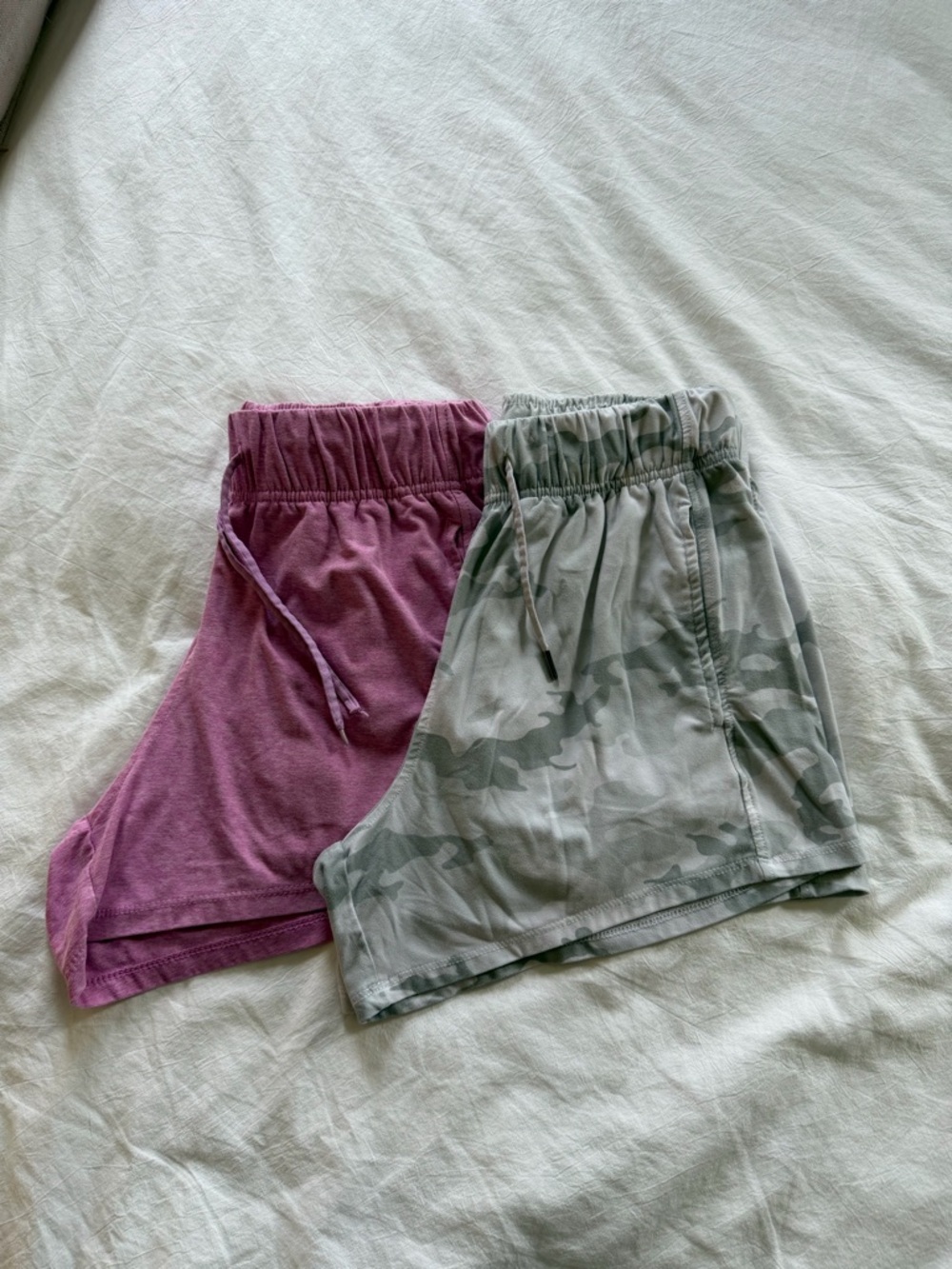 Athletic Works Women's Light Gray Lounge Shorts with Subtle Camouflage